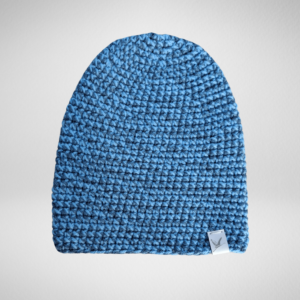 Szydełkowana czapka dla dziecka niebieska