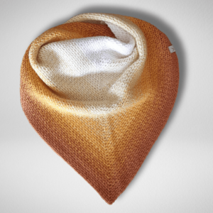 Szydełkowana chusta brązowo-biała